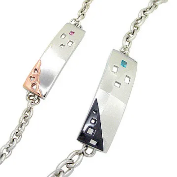 【Charme】甜蜜知心 白k飾時尚情人對鍊組 歷史價格詳細信息