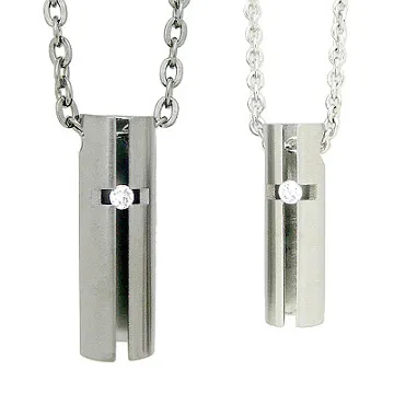 【Charme】316L鋼 心鑽 時尚情人對鍊   男生款 歷史價格詳細信息