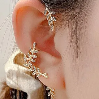 Charme 韓國流行時尚 水晶鑽鍊條不對稱設計耳骨夾耳環 金色 歷史價格詳細信息