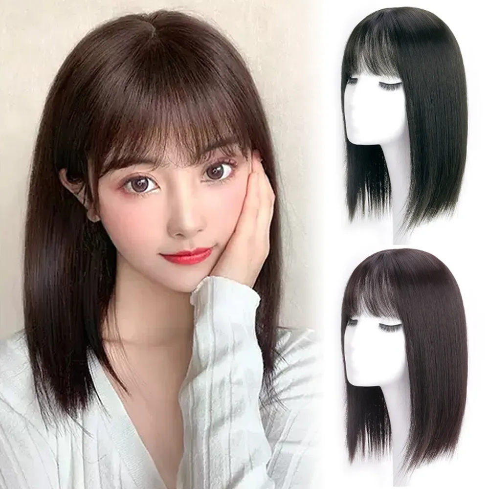 【幸福揚邑】空氣瀏海頭頂補髮片遮白增髮量逼真大頭皮三卡減齡造型假髮35公分 歷史價格詳細信息