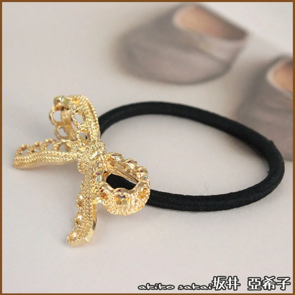 蝴蝶結髮圈 金屬髮圈 造型髮圈 台灣賣家 台灣現貨 愛麗絲的雜貨賣場 個性 金屬風 低調 又閃亮 歷史價格詳細信息