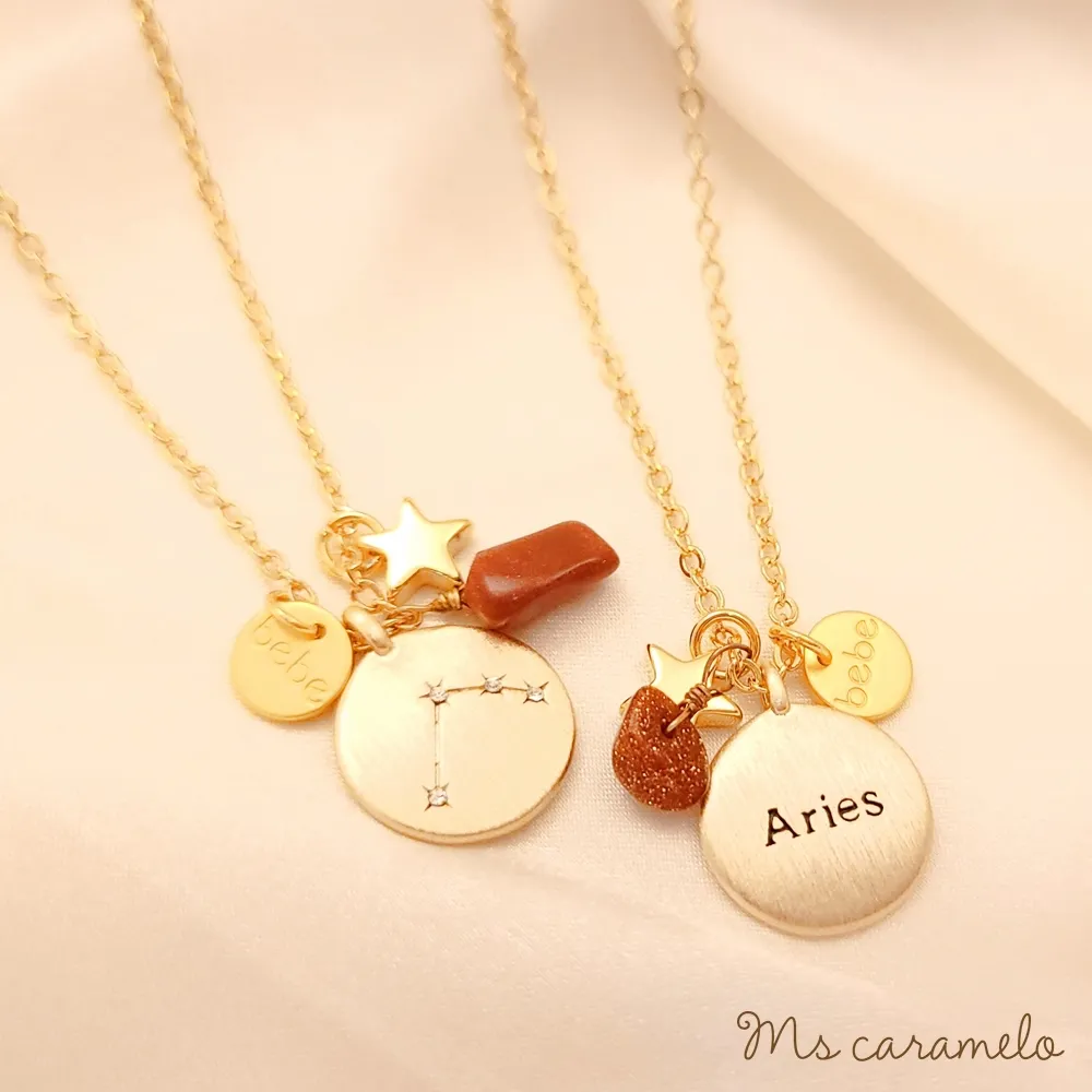 【焦糖小姐 Ms caramelo】星座項鍊 1月摩羯座項鍊 Capricorn 紅瑪瑙&鋯石項鍊 (可雙面配戴) 歷史價格詳細信息