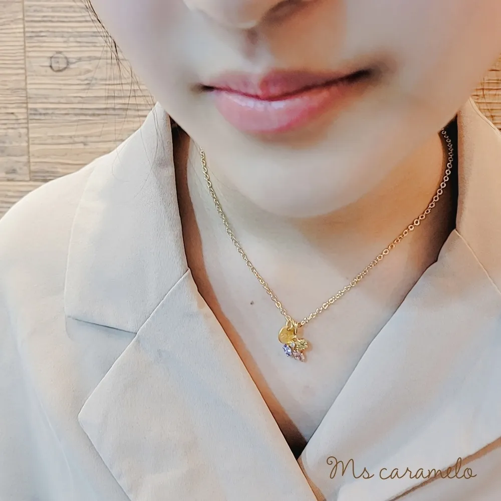 【焦糖小姐 Ms caramelo】彩色鋯石 貝珠 Fancy 項鍊 歷史價格詳細信息