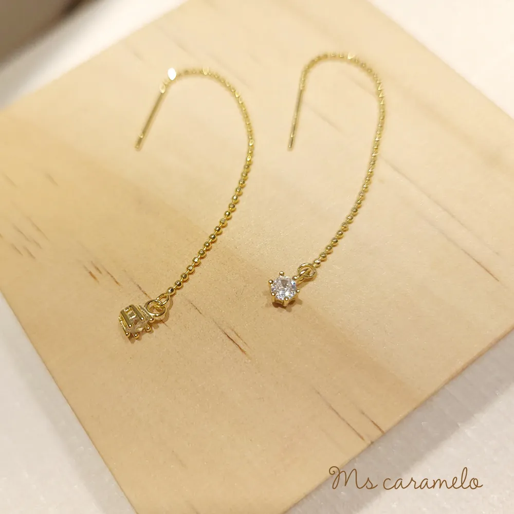 【焦糖小姐 Ms caramelo】925純銀 小熊耳環 鋯石耳環 歷史價格詳細信息