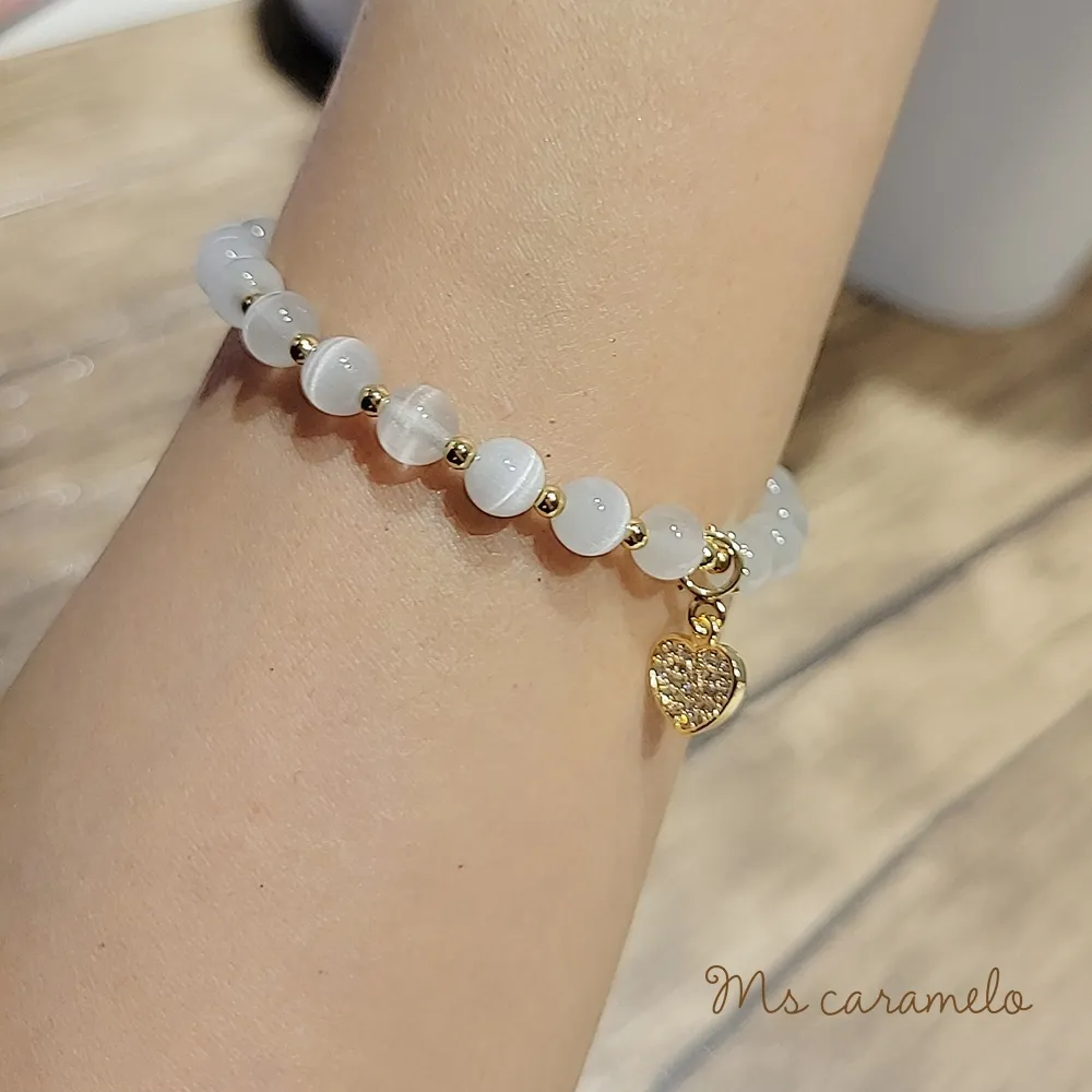 貓眼石手鍊 女小眾設計仙氣簡約百搭貝母月亮手串 送禮物 歷史價格詳細信息