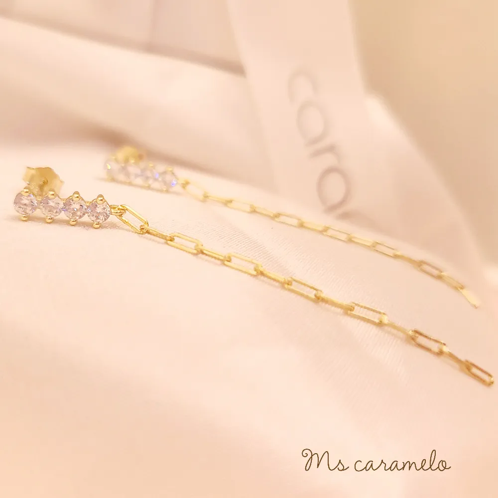 【焦糖小姐 Ms caramelo】925純銀鍍 流蘇耳環 鋯石耳環 歷史價格詳細信息