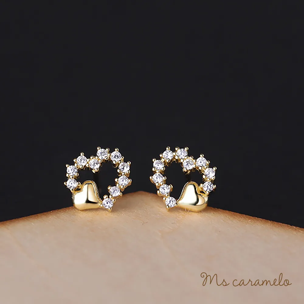 【焦糖小姐 Ms caramelo】 925純銀鍍K黃 鋯石耳環(貝珠耳環) 歷史價格詳細信息