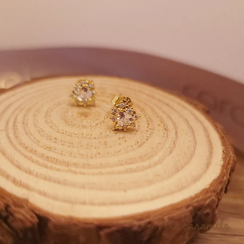 【焦糖小姐 Ms caramelo】 925純銀鍍K黃 鋯石耳環(貝珠耳環) 歷史價格詳細信息