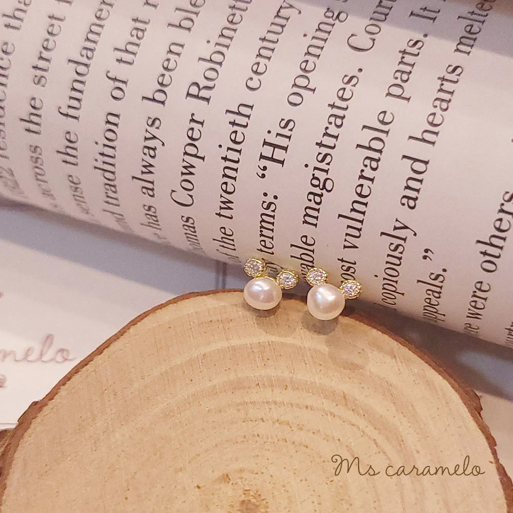 【焦糖小姐 Ms caramelo】925純銀鍍14K黃 淡水珍珠耳環(日風設計珍珠耳環) 歷史價格詳細信息