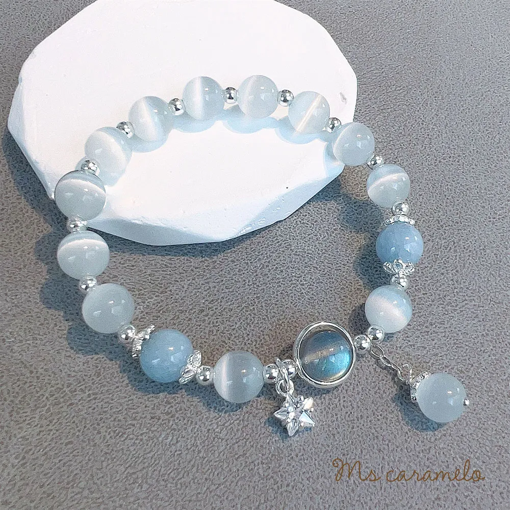 【焦糖小姐 Ms caramelo】藍水晶手鍊 10月誕生石 (K白款) 歷史價格詳細信息