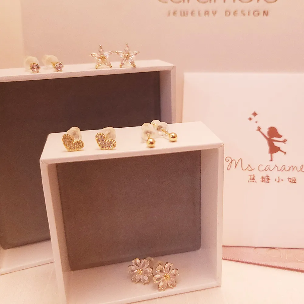 【焦糖小姐 Ms caramelo】925純銀 鋯石耳環 歷史價格詳細信息