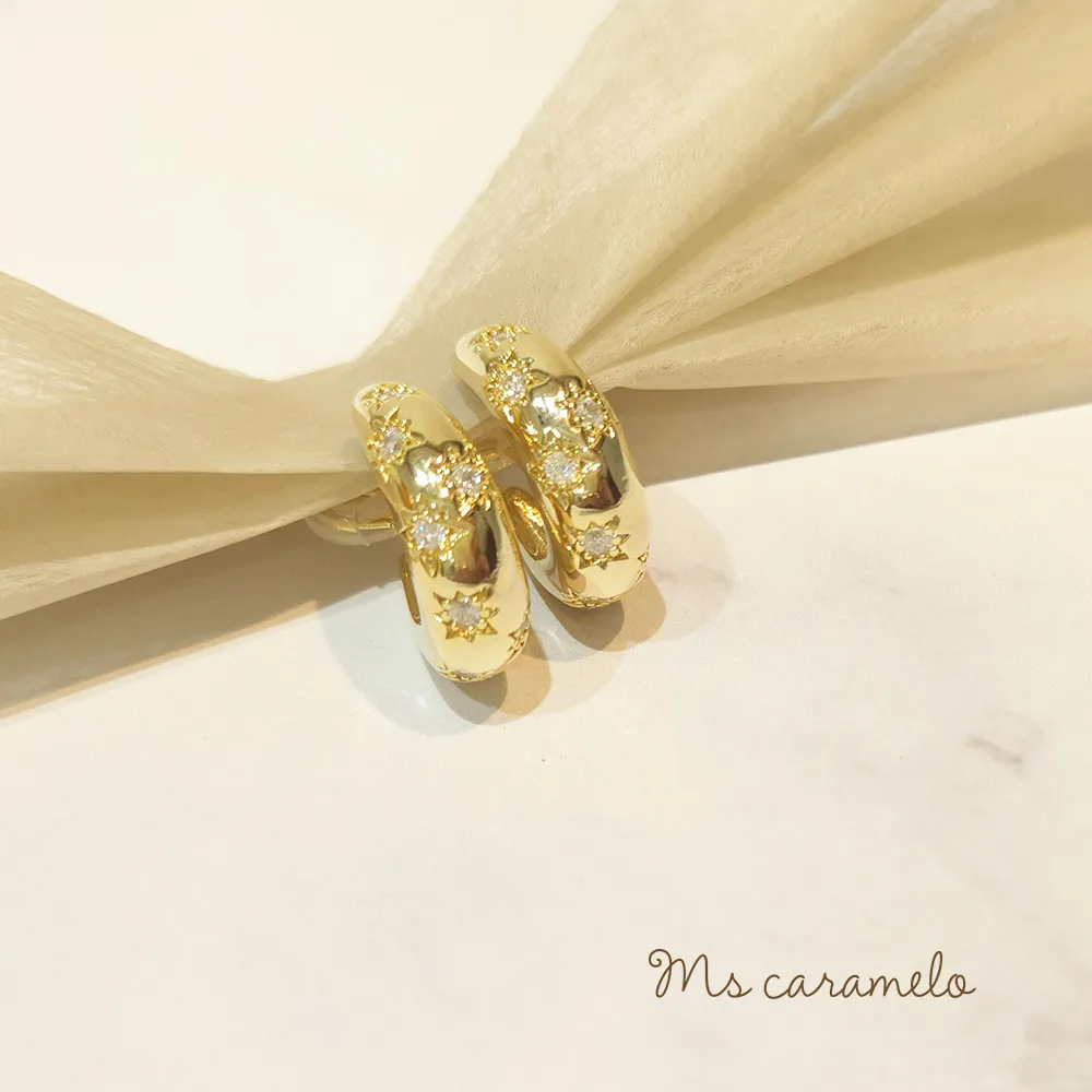 【焦糖小姐 Ms caramelo】夾式 鋯石耳環 歷史價格詳細信息