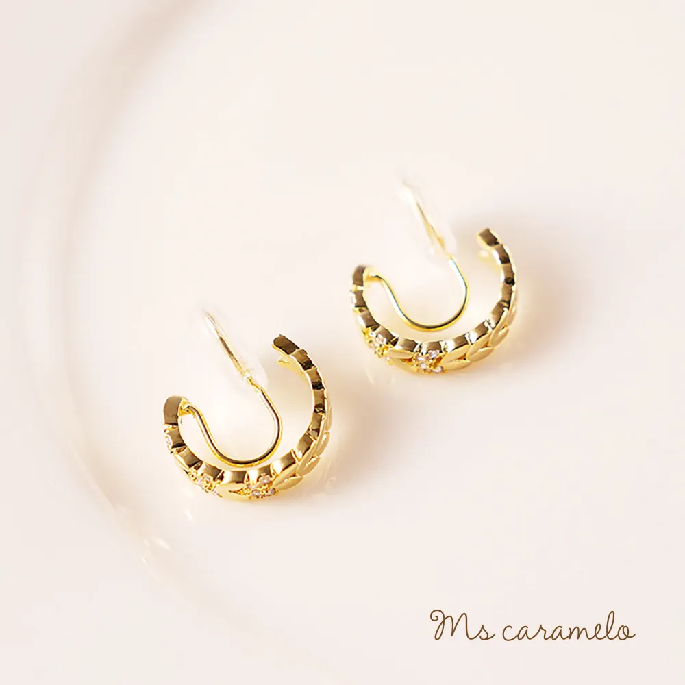【焦糖小姐 Ms caramelo】夾式 鋯石耳環 歷史價格詳細信息