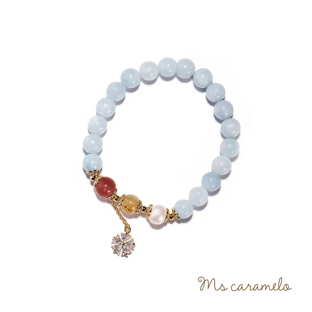 【焦糖小姐 Ms caramelo】藍水晶手鍊 10月誕生石 (K白款) 歷史價格詳細信息