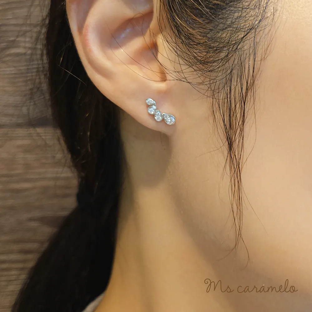 【焦糖小姐 Ms caramelo】925純銀 鋯石耳環 歷史價格詳細信息