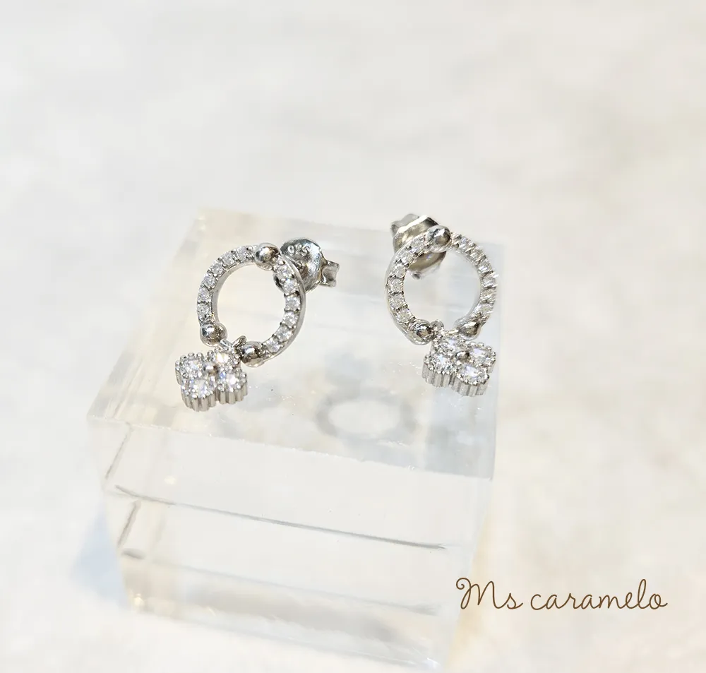 【焦糖小姐 Ms caramelo】925純銀 鋯石耳環 歷史價格詳細信息