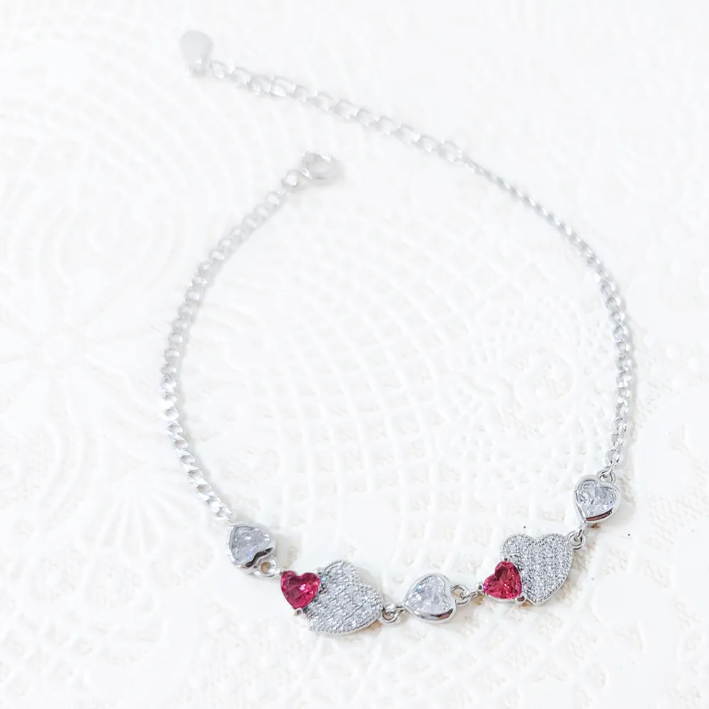 【焦糖小姐 Ms caramelo】愛心粉紅寶石手鍊 歷史價格詳細信息