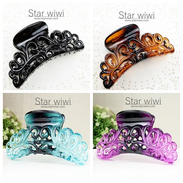 【Star wiwi】浪漫鏤空大鯊魚夾《髮飾 • 髮夾》《2入組》《灰彩款》 歷史價格詳細信息