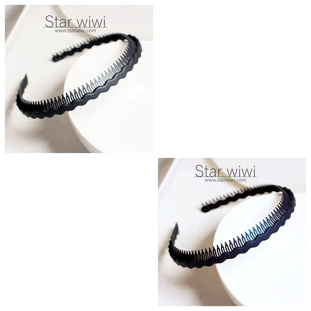 【Star wiwi】時尚波浪齒梳髮箍《髮飾 • 髮箍》《2入組》《霧灰色》 歷史價格詳細信息