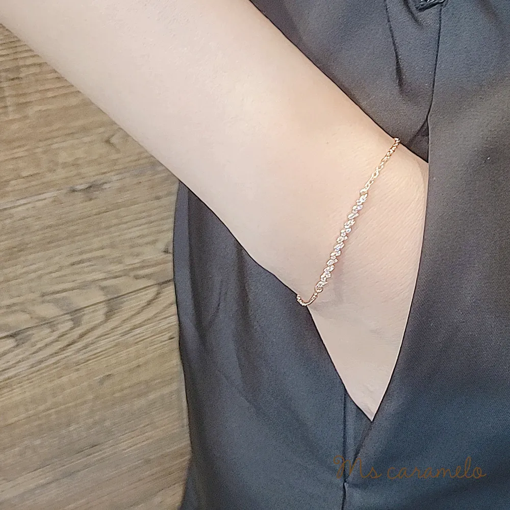 【焦糖小姐 Ms caramelo】925純銀鍍18K白(鋯石手鍊 愛心手鍊) 歷史價格詳細信息