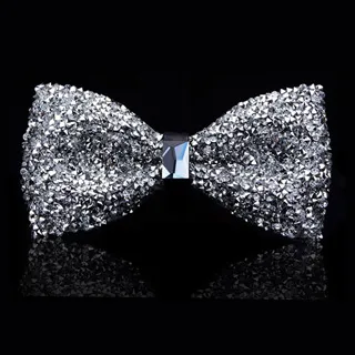 【拉福】閃鑽賽亞絨布領結新郎結婚領結糾糾 (黑色) 歷史價格詳細信息