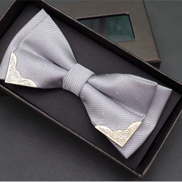 【拉福】金屬銀絲點點領結新郎結婚領結糾糾(兒童) 歷史價格詳細信息