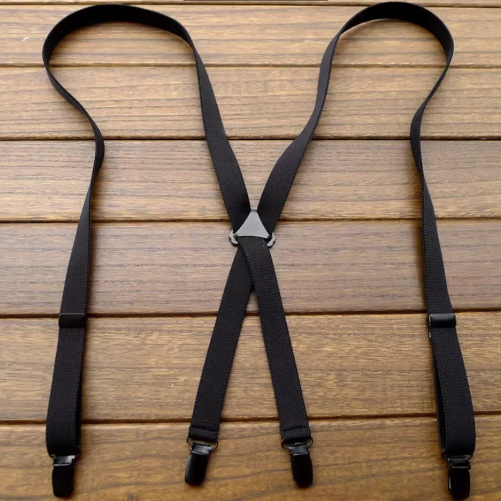 【拉福】四夾1.7cm牛皮背帶西裝吊帶(三色 可選色) 歷史價格詳細信息