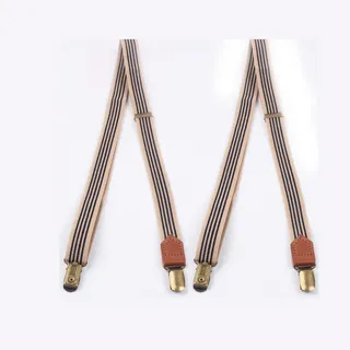 【拉福】四夾1.7cm牛皮背帶西裝吊帶(三色 可選色) 歷史價格詳細信息