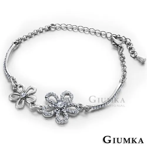 【GIUMKA】甜蜜花精靈手鍊 銀色白鋯 MB353-1 歷史價格詳細信息