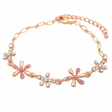 【Charme】韓國新品 花之物語 玫瑰金水晶 手鍊 歷史價格詳細信息