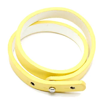 【Charme】時尚百搭雙層皮手鍊 明亮黃 歷史價格詳細信息