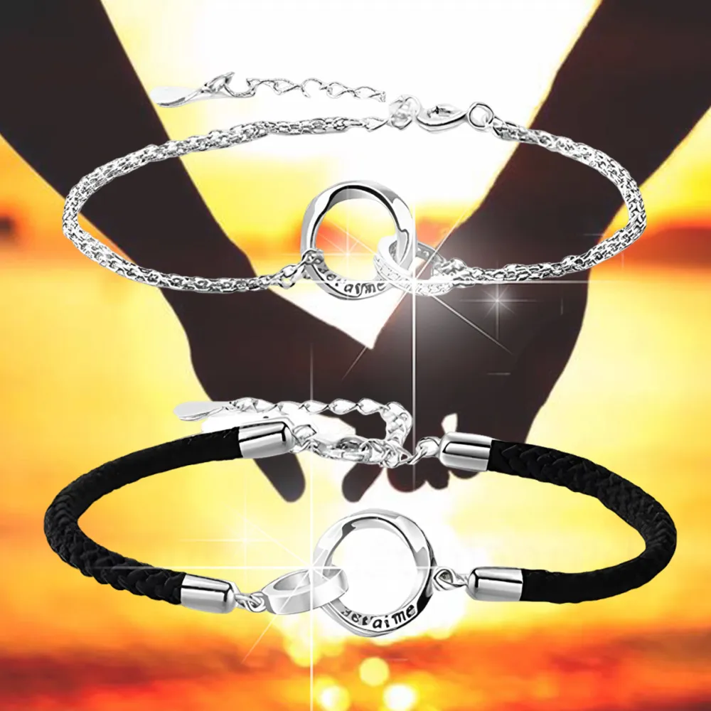 莫比烏斯情侶手錬銀男女一對情侶款設計感刻字生日紀念禮物送男友 歷史價格詳細信息