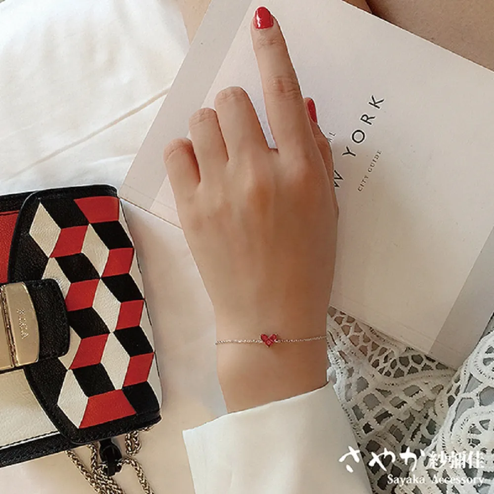 【Sayaka紗彌佳】925純銀  A heart of JAPAN正中紅心單鑽手鍊 價格比較,價格查詢,歷史價格詳細信息