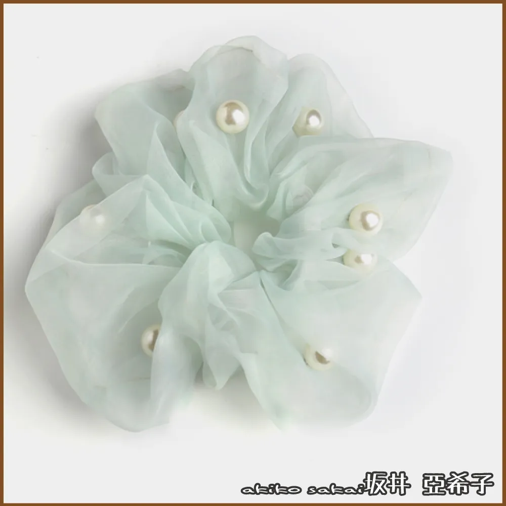 『坂井．亞希子』日系森林風清新網紗珍珠造型髮圈 歷史價格詳細信息