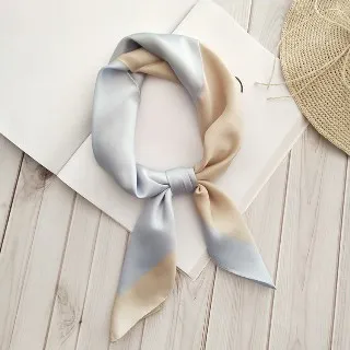 vivi時尚絲巾，春秋夏天新款百搭領巾，小方巾032402卡其咖 歷史價格詳細信息