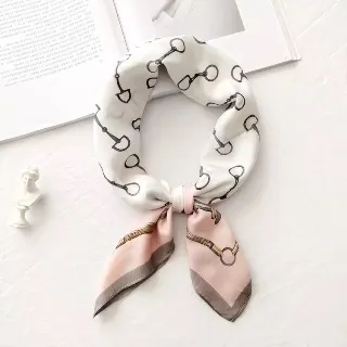 vivi時尚絲巾，春秋夏天新款百搭領巾，小方巾032402卡其咖 歷史價格詳細信息