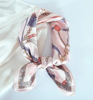 vivi時尚絲巾，春秋夏天新款百搭領巾，小方巾032402卡其咖 歷史價格詳細信息