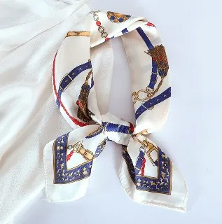 vivi時尚絲巾，春秋夏天新款百搭領巾，小方巾032402卡其咖 歷史價格詳細信息