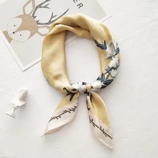 vivi時尚絲巾，春秋夏天新款百搭領巾，小方巾032402卡其咖 歷史價格詳細信息