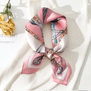 vivi時尚絲巾，春秋夏天新款百搭領巾，小方巾032402卡其咖 歷史價格詳細信息