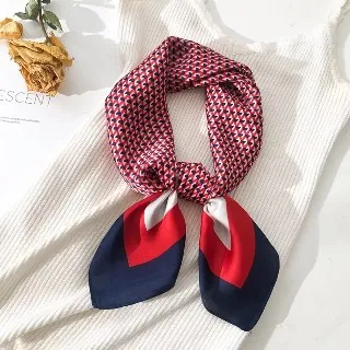 vivi時尚絲巾，春秋夏天新款百搭領巾，小方巾032402卡其咖 歷史價格詳細信息