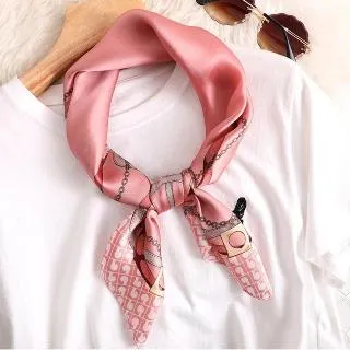 vivi時尚絲巾，春秋夏天新款百搭領巾，小方巾032402卡其咖 歷史價格詳細信息