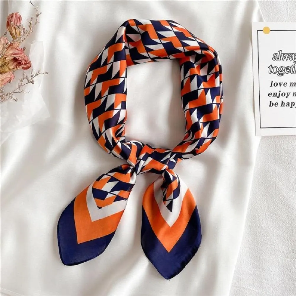 vivi時尚絲巾，春秋夏天新款百搭領巾，小方巾032402卡其咖 歷史價格詳細信息