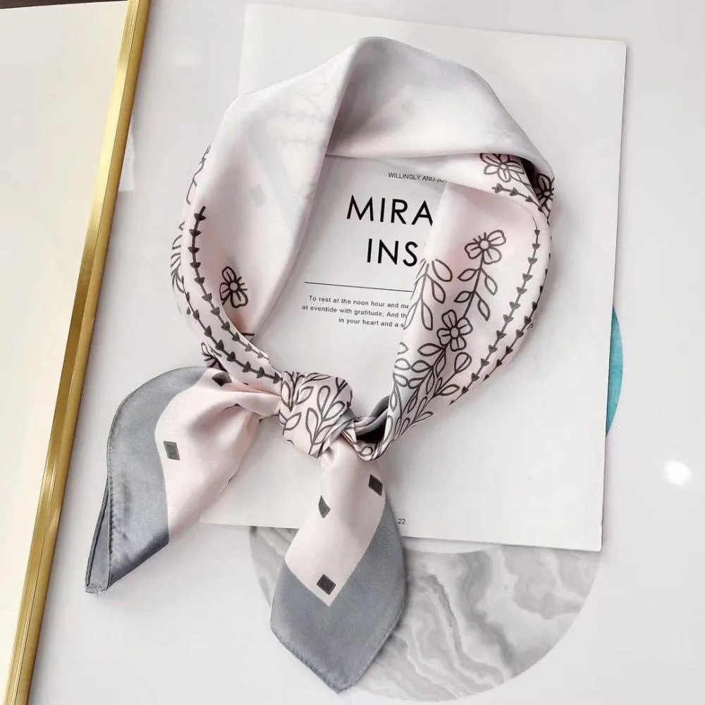 vivi時尚絲巾，春秋夏天新款百搭領巾，小方巾032402卡其咖 歷史價格詳細信息