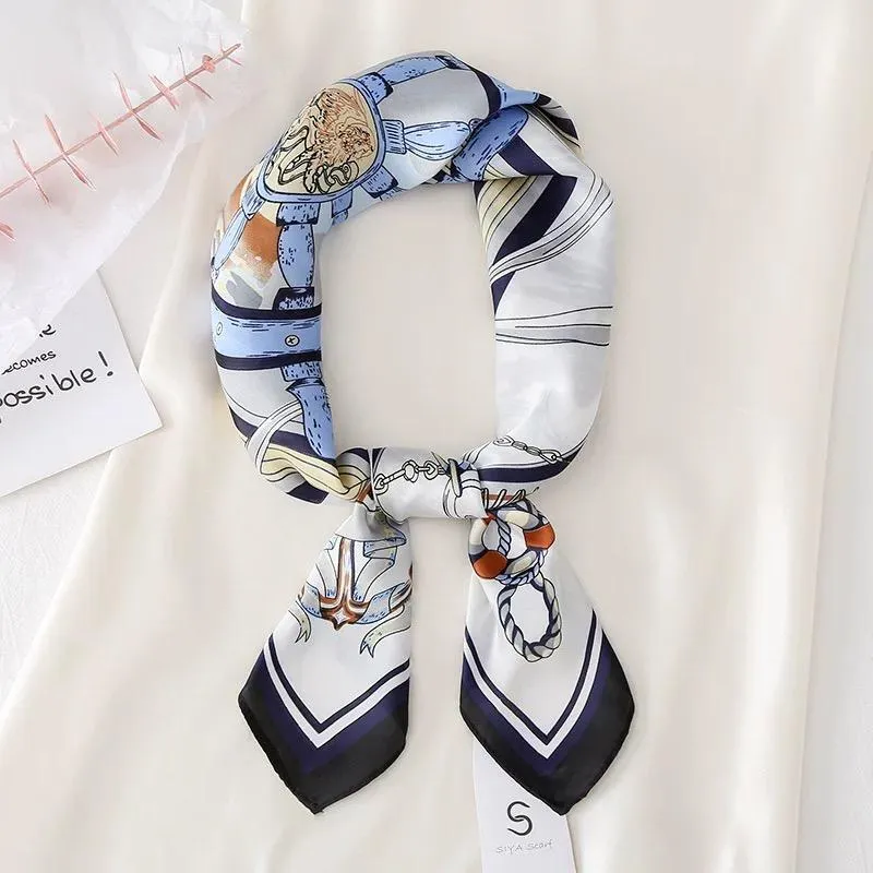 vivi時尚絲巾，春秋夏天新款百搭領巾，小方巾032402卡其咖 歷史價格詳細信息