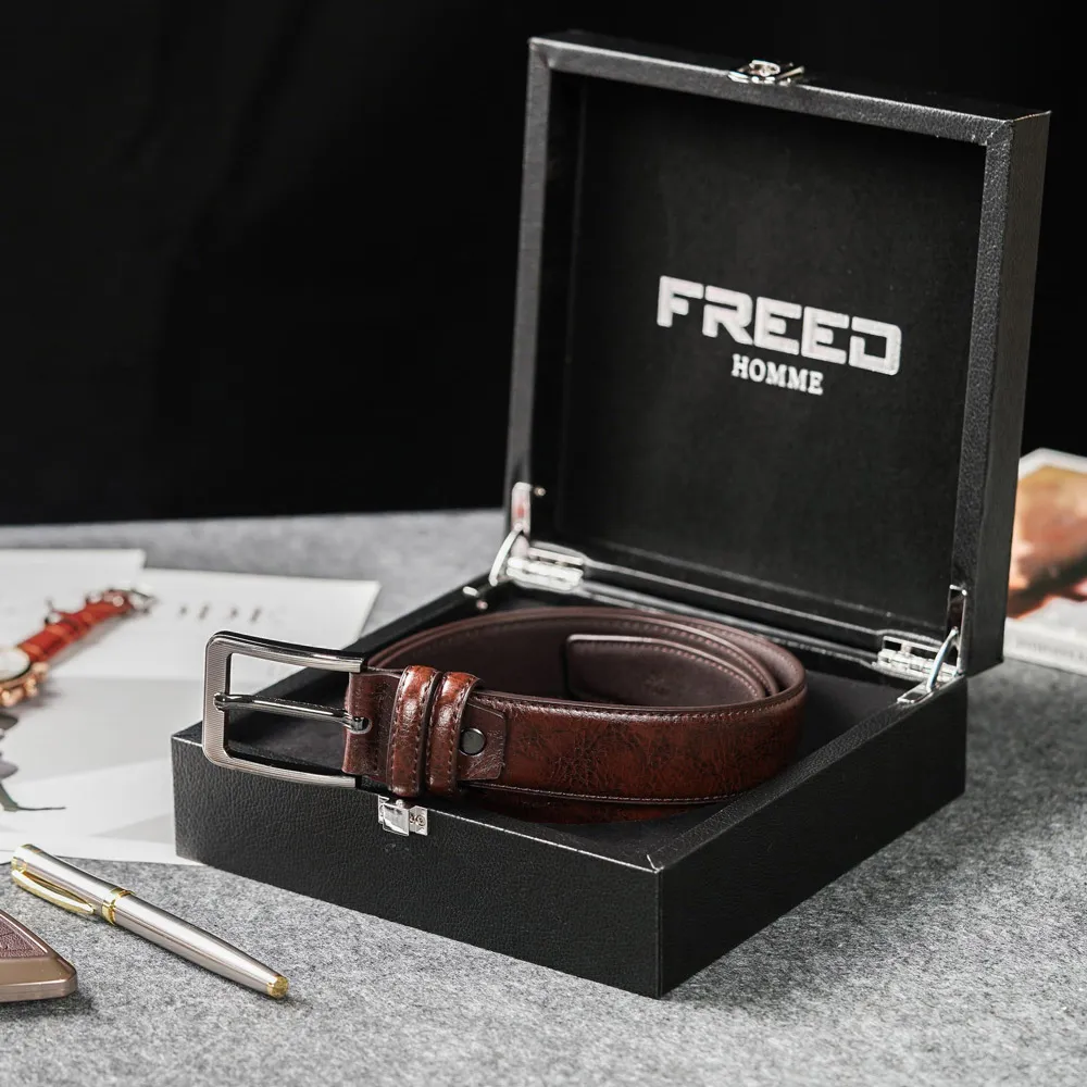 【FREED】時尚英文字母扣頭商務頭層牛皮自動皮帶 歷史價格詳細信息