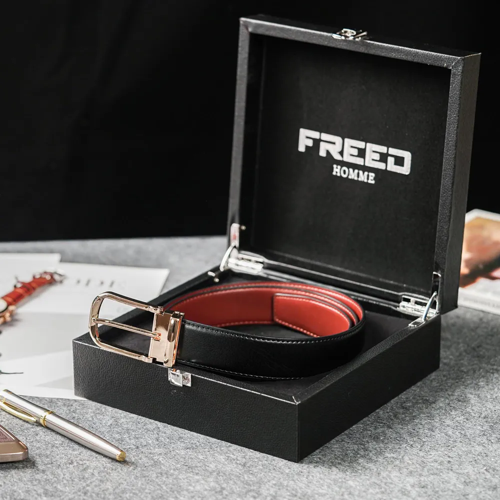 【FREED】時尚英文字母扣頭商務頭層牛皮自動皮帶 歷史價格詳細信息