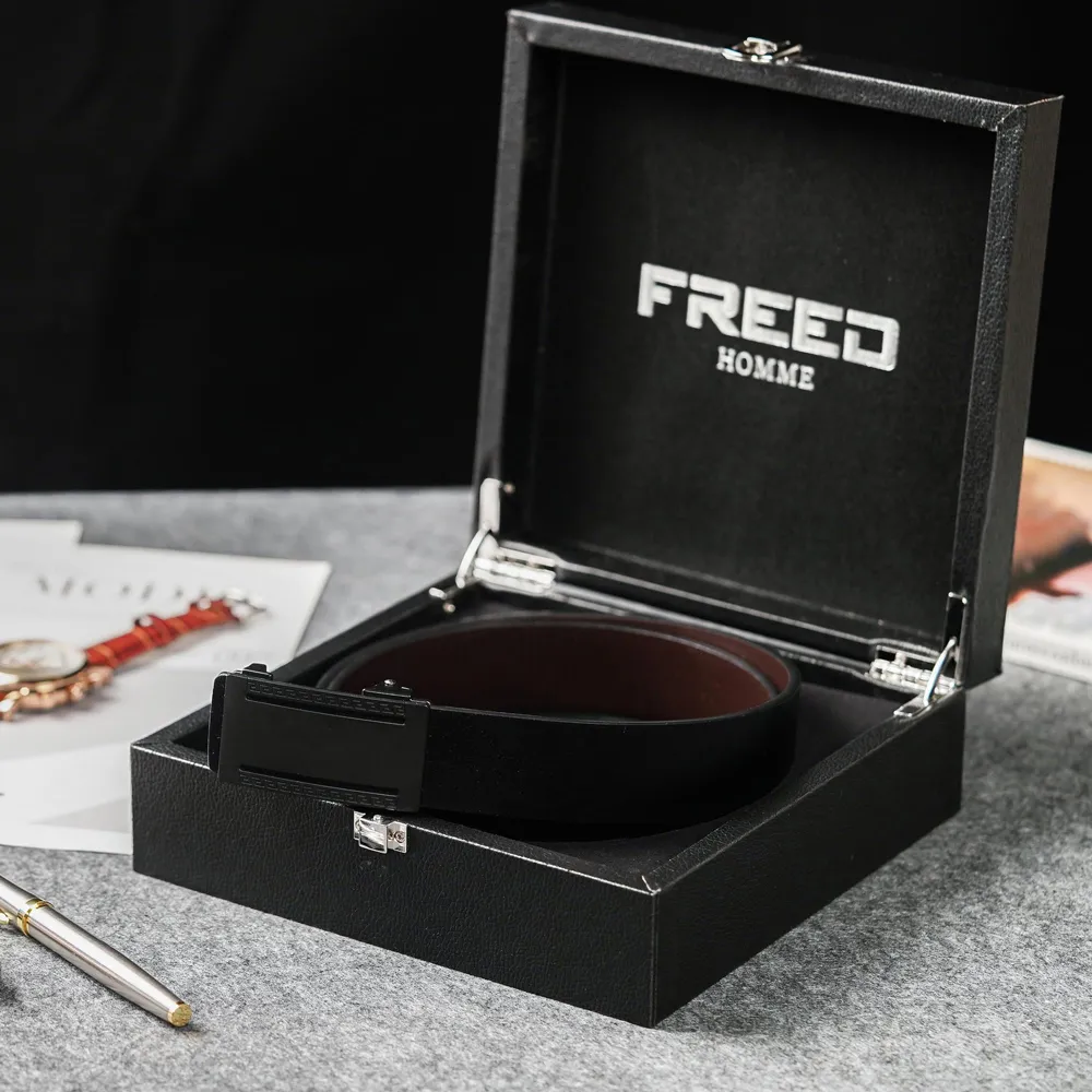 【FREED】方形金屬扣頭商務休閒頭層牛皮自動皮帶 歷史價格詳細信息