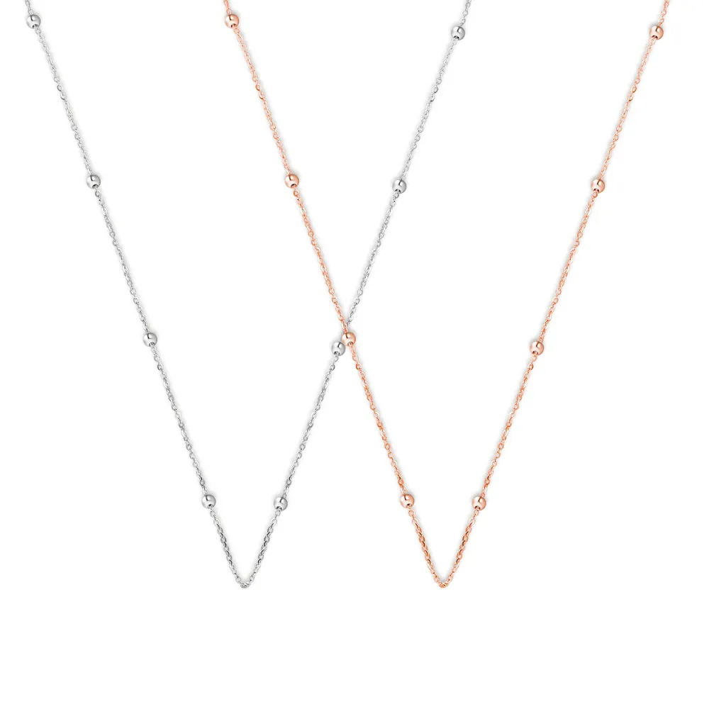 18k金豆豆珠仔鏈萬能手鏈針式鏈字穿心通孔珍珠路路通diy材料配件-佳藝居 歷史價格詳細信息