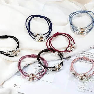 珍珠髮圈 隨機出貨 半圈珍珠串纏繞髮圈 半圈珍珠頭飾 百搭氣質款髮飾 氣質OL髮圈 歐美風髮繩 歷史價格詳細信息